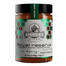 Ellora Farms Organic Honey, Wild Thyme Organic Honey Raw Unfiltered, Preservative and Additive Free, 2025 Paris and Dubai Gold Awards Winner - 450 g
