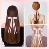 8 PCS Silky Satin Hair Bows Clips, Ribbon Pink Hair
