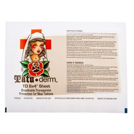 Tatu-Derm Sheet - 6" x 4" - Tattoo Aftercare Advanced Skin Healing (1 Sheet)