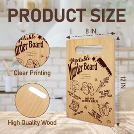 Funny Cutting Board Gifts, Vegetable Murder Charcuterie Board, Hlloween Gifts for Women Man, Christmas Housewarming Gifts, Holiday Home Kitchen Decorations Favor -63