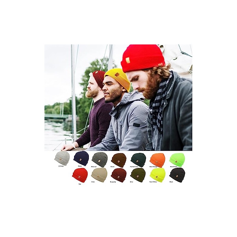 ANGELA & WILLIAM Men's Knit Cuffed Beanie (Charcoal)
