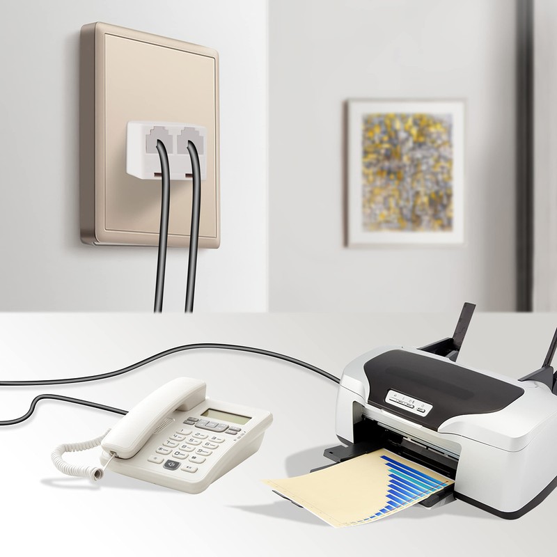 Lativu Phone Line Splitter, 2 Pack Phone Splitter for Landline,