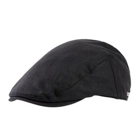 TOP-EX 100% Linen Flat Cap Men's Sun Hat Summer Peaked Cap, 95557-Black