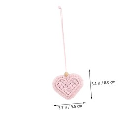 Ciieeo 4Pcs Handmade Macrame Heart Shaped Car Hanging Pendant Bohemian Woven Tassel Decoration for Cars Unique Home Decor for Lovers