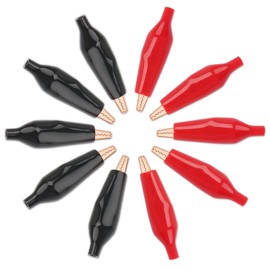 DROK 10 pcs Alligator Clips Clamps, Pure Copper Crocodile Alligator Jumper Electric Test Clips Helper with Protective Insulation Cover