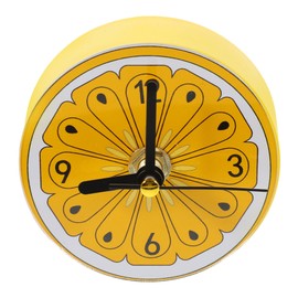 FUNOMOCYA 2pcs Magnetic Clock for Refrigerator Round Fruit Design Wall Clock Family Friendly Random Color