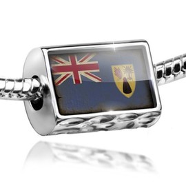 NEONBLOND Charm Turks and Caicos Islands Flag with a Vintage Look - Bead Fit All European