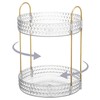 360° Rotating Cosmetic Display Case, 2-Tier Large Capacity Makeup Organizer