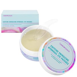 Good Molecules Caffeine Energizing Hydrogel Eye Patches - Hydrogel Mask with Hyaluronic Acid, Peptides, and Aloe to Hydrate, Brighten, and Reduce Puffiness - Pack of 30 Pairs, Cruelty-free, pH 5.7