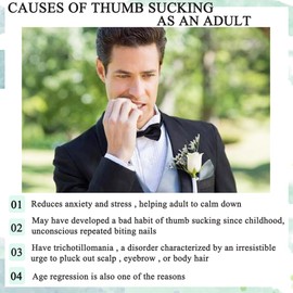 2 Pairs Adult Thumb Sucking Guard Gloves Finger Gloves for Finger Sucking Stop Nail Biting Prevention Skin Picking Thumb Sucking and Hair Pulling (3 Finger, Blue)