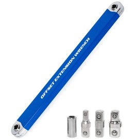YoShin Ratchet Wrench Extender, Tight Reach Extension Wrench Set with 1/2", 1/4" and 3/8" Square Drive Adapters, Universal Offset Extension Wrench for Hard to Reach Areas, Impact Wrench Extension Bar