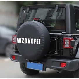 Spare Tire Cover WZONEFEI Compatible with Jeep, RV, SUV,Trailer, Truck, Waterproof Dust-Proof PVC Leather Tire Covers (15 inch