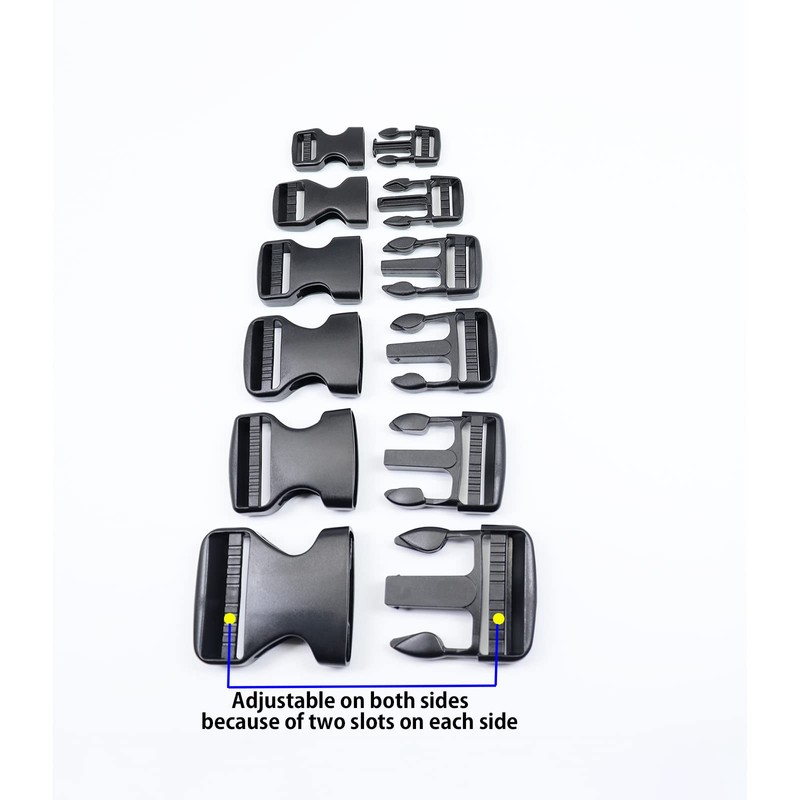 Baikeen Plastic Side Release Buckles 15mm/20mm/25mm/32mm/38mm/50mm Heavy Duty Plastic Buckle