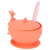 Cute Silicone Baby Feeding Bowl Spoon Set with Suction Base