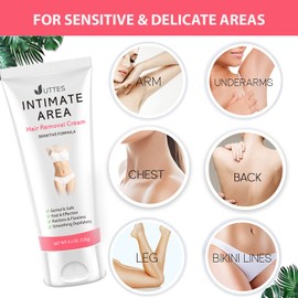 Intimate/Private Hair Removal Cream for Women, for Unwanted Hair in Underarms, Private Parts, Pubic & Bikini Area, Painless Flawless Depilatory Cream, Sensitive Formula Suitable for All Skin Types