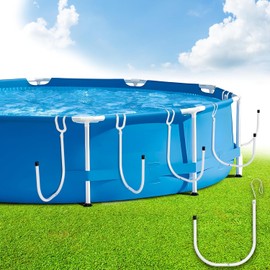 Teisaiko - Paquete de 5 soportes solares mejorados para cubierta de piscina sobre el suelo | Juego de tubos de hierro en forma de U para...