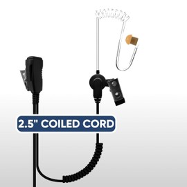 Pryme LMC-1AT-03 Pro-Grade 1-Wire Acoustic Tube Earpiece Headset with Mic, Compatible with Motorola 2-Pin Two Way Radios, CP100D CP200 CP200D CLS1110 CLS1410 RDU4100 BC130 BC300D