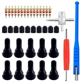 GTIWUNG Tyre Valve Remover Valve Set, Tyre Valve Core, Valve Caps Valve Insert TR412 (Double Head Valve Remover 4-in-1 Repair Tool) for Car, Motorcycle, Bicycle, Blue