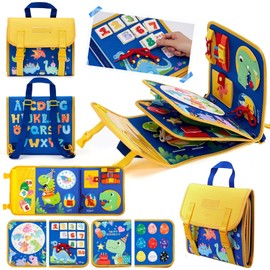 モンテッソーリ おもちゃ 子供 恐竜バックパックおもちゃ 18IN1 早期開発 指先訓練 男の子 女の子 誕生日プレゼント 入園準備 多機能 知育玩具感覚教具 持ち運び便利 1-6歳 安全認証