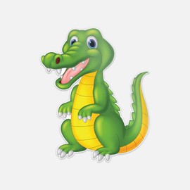 Funny Cartoon Crocodile Sticker | Car Bumper, Laptop, Water Bottle, Wall, Window Waterproof Vinyl Decal