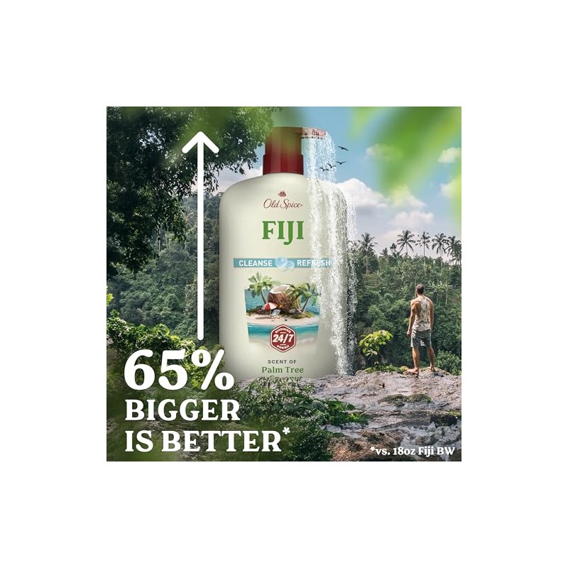 Old Spice Fresher Body Wash for Men, Fiji with Palm
