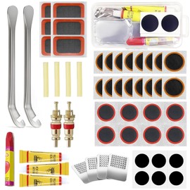 ChaneeHann 56 Piece Bicycle Repair Kit, Tyre Repair Kit, Tyre Repair Kit for Bicycles, Motorcycles, Inflatable Rubber, BMX