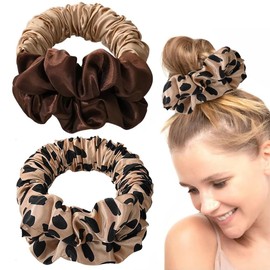 XFSRG 2 x Heat Free Curler Hair Curlers Hair Curlers Soft Sleep Hair for Medium and Long Hair DIY Hairdressing (Leopard Pattern)