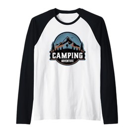 Camping Adventure Outdoor Survival Bushcraft Skills Nature Raglan Baseball Tee