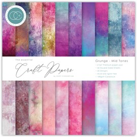 Craft Consortium The Essential Craft Papers - Grunge - Midtones 6" x 6" Craft Paper Pad