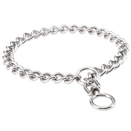 SGODA Chain Dog Training Choke Collar with Swivel, Stainless Steel, 18in, 3.0mm