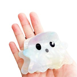 Blue-Haired Girl Double-Sided Claw Hair Clips, Durable Plastic for Women & Girls, FallFreshness, Casual Design, 4 Inches, Unisex, Premium Quality:_Cute Ghost 