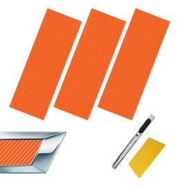Compatible with 11.8" x 4" 3PCS Chevy Bowtie Emblem Logo Stickers Cut DIY Decals, 3 Pcs Universal Logo Overlay Orange