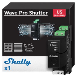 Shelly Wave Pro Shutter US | Z-Wave Shutter Controller with Power Metering | DIN-Rail | Home Automation | Z-Wave Repeater | High Compatibility | Easy Installation | iOS Android App