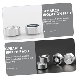 Housoutil 4pcs Aluminum Alloy Speaker Isolation Feet Pads Anti- Base Mat for and Turntables Reduces Resonance for Clearer Sound Quality