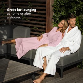 Boca Terry Women's Soft Waffle Knit Robe, Long Spa, Resort & Hotel Bathrobe, Luxury Bath Robe