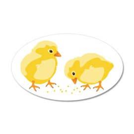 CafePress Baby Chicks Wall Decal 20"x12" Oval Wall Decal, Vinyl Peel, Reusable Cling