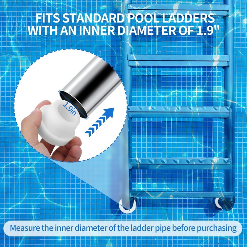 4-Pack Pool Ladder Bumpers,Pool Step Rubber End Caps for 1.10"