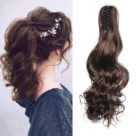 24 Inch Claw Clip Ponytail Extension Long Wavy Hair Extensions Jaw Pony Tail Curly Synthetic Hairpiece for Women
