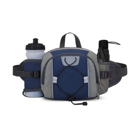 Peicees Hiking Fanny Pack Large Waist Bag for Men Women with Bottle Holder Water Resistant Lumbar Pack for Hiking Camping Fishing Outdoor (Bottle Not Included)