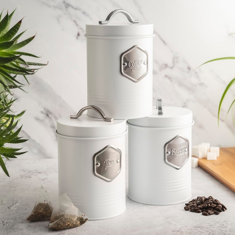 Cooks Professional 3 Piece Storage Canister Set | Labelled Containers