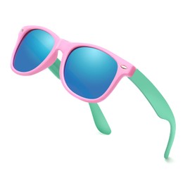 JASPIN Kids Polarized Sunglasses TPEE Rubber Flexible Frame for Boys Girls Age 3-9, 100% UV Protection. Toddler Sunglasses