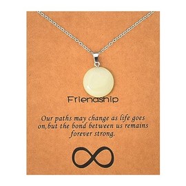 Friendship Glow in the Dark Necklaces Gifts for Girls Best Friends Birthday Christmas Necklace Gift Circular Necklace Gifts for Besties Sisters BFF Glow Round Pendant Necklaces for Women