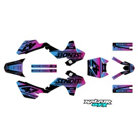 Kalair GFX Graphics Kit for SSR SR70,SR110,SR125 (2021+) Fresh Series Magenta 16 Mil - Dirt bike Custom Racing Graphics Decals Stickers Kit, no-plastics