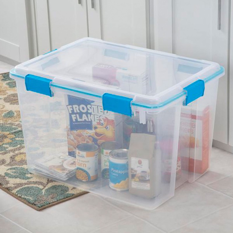 Sterilite 80 Qt Gasket Box, Stackable Storage Bin with Latching