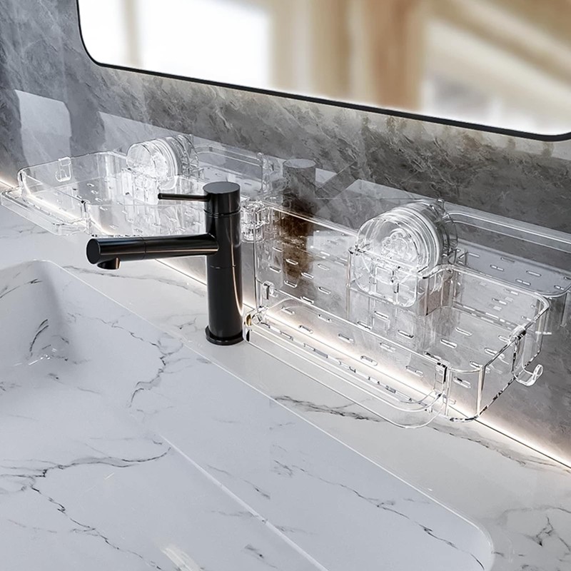 ZLAXACL Corner Shower Caddy, No-Drill Rotatable Bathroom Shelves, Strong Suction