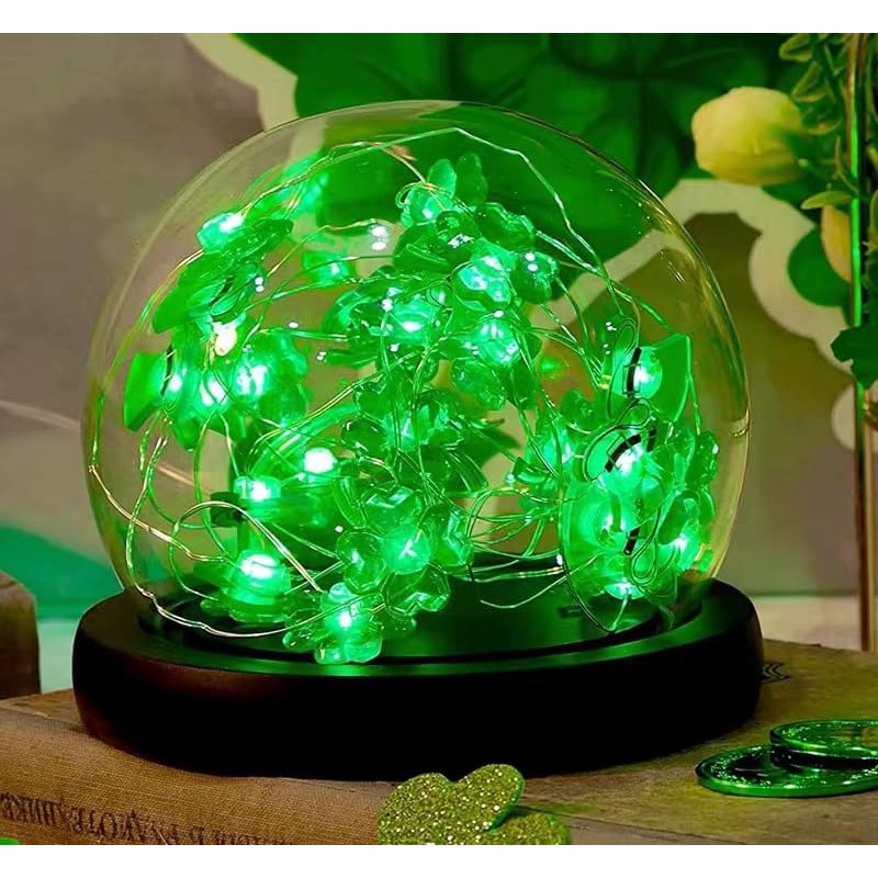 HEZHFA St. Patrick's Day Four-Leaf 13FT 40 LEDs Clover String