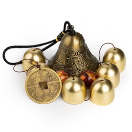 MYHOGOOD Lucky Wind Chimes, Feng Shui Hanging Wind Chimes for Garden, Good Luck Chinese Wind Bells with Coin, Dragon Bells for Home Garden Window Decoration Gift