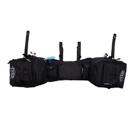 Tucker Adventurer Durable Water-Resistant Contoured Horseback Riding Gear Saddle Pommel Bag w/ Foam Padded Base, Insulated Padding, Fleece Lining, 3-Liter Water Bladder, Rain Cover Included, Black