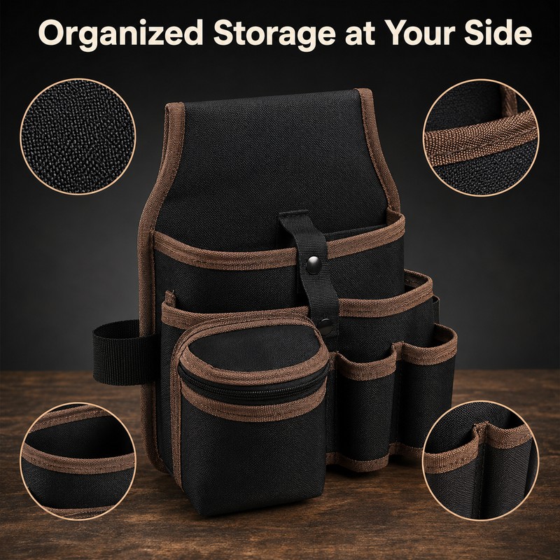 Multifunctional Tool Storage Belt Pouch – Hands-Free Organizer for Electricians,