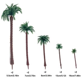 Pack of 10 Model Coconut Palms, Model Palm Trees, Palm Tree Model, Model Mini Landscape Palm Tree, Plastic Coconut Palms, Mini Model Palm Trees, for Model Railway Architecture Diorama DIY Landscape